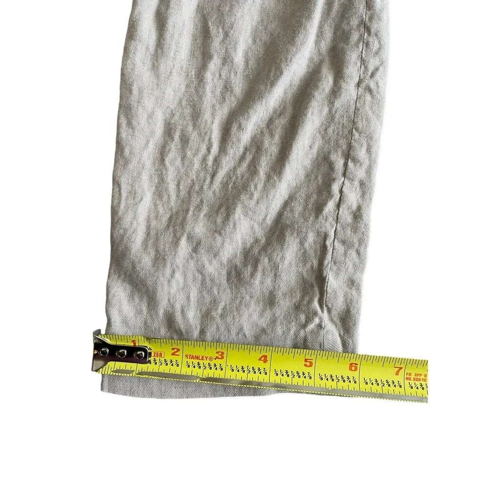 Aritzia Babaton Conan Pant Cropped‎ Linen Blend Dress Pants Beige Slim Trouser 6